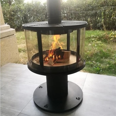 Camino sospeso montato soffitto nero Heater Wood Burning Stove dell'interno