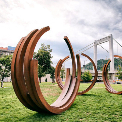 Grande metallo rustico Art Sculptures di Ring Corten Steel Sculpture Abstract