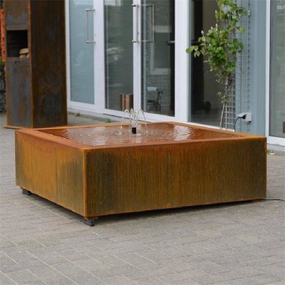 fontana della caratteristica di 120*120*40cm Rusty Square Corten Steel Water