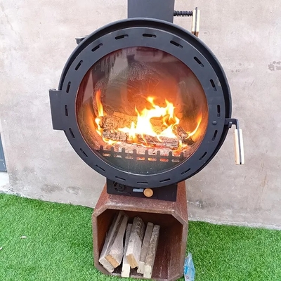 Il legno moderno di stile ha infornato i camini di legno d'attaccatura fissati al muro della stufa di combustione