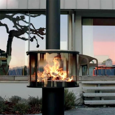 Camino sospeso montato soffitto nero Heater Wood Burning Stove dell'interno