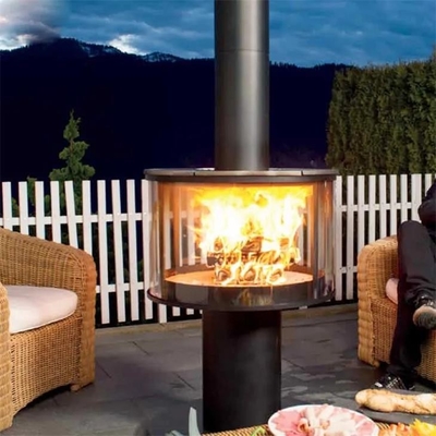 Camino sospeso montato soffitto nero Heater Wood Burning Stove dell'interno
