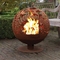 Camino floreale rustico del globo del fuoco dell'acciaio di Corten di stile della sfera per il radiatore portatile