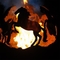 Pozzo d'acciaio 80cm del fuoco di Corten della sfera all'aperto di tema del cavallo di incendio violento 90cm