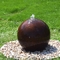 Fontana d'acciaio del giardino della caratteristica dell'acqua della sfera di Fuxin Corten a forma di palla