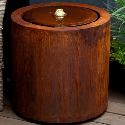 Decorazione all'aperto della superficie freatica della fontana d'acciaio rotonda di Corten povera