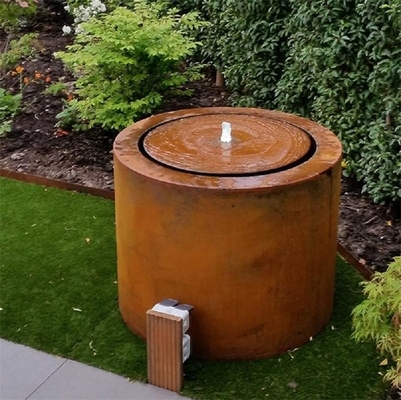 Decorazione all'aperto della superficie freatica della fontana d'acciaio rotonda di Corten povera