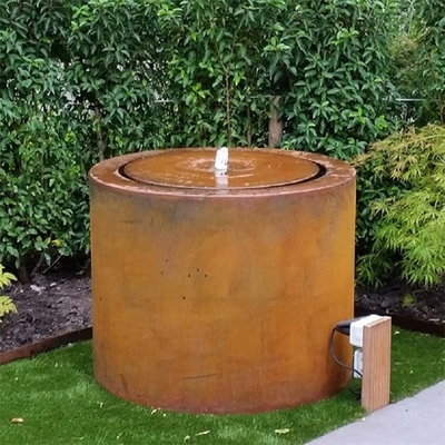 Decorazione all'aperto della superficie freatica della fontana d'acciaio rotonda di Corten povera