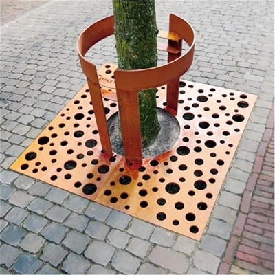 Il laser ha tagliato il giardino d'acciaio della griglia dell'albero del quadrato del paesaggio di Corten decorativo