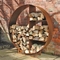 Supporto rotondo della legna da ardere dello scaffale di Rusty Circle Corten Steel Firewood più grande