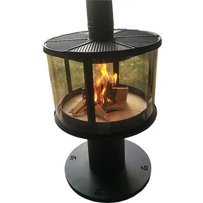 L'acciaio laminato a freddo europeo ha sospeso la stufa bruciante di legno del camino con vetro anulare